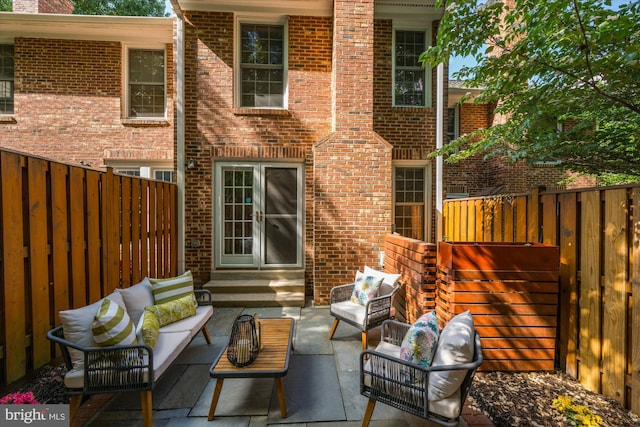 2518 S Walter Reed Dr Unit B, Arlington, VA 22206 - fenced backyard with outdoor lounge area and a patio area