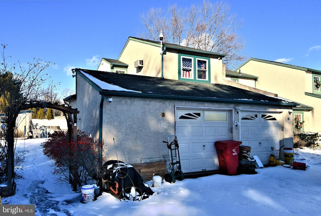 view of snow covered exterior