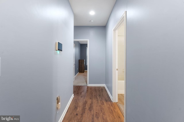 hall featuring hardwood / wood-style floors