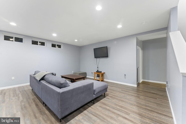 living room featuring hardwood / wood-style floors