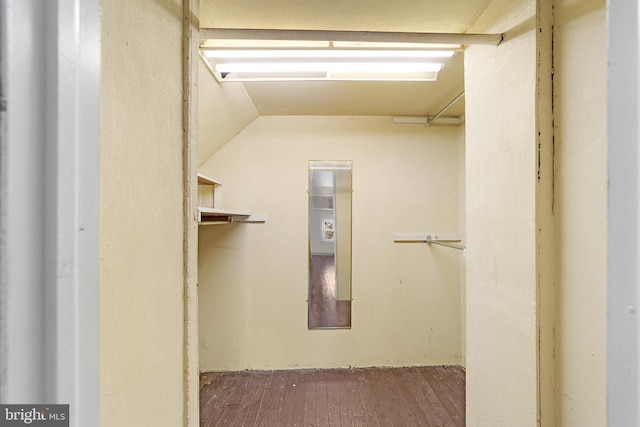 walk in closet featuring hardwood / wood-style floors