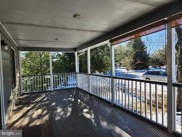 deck with a porch