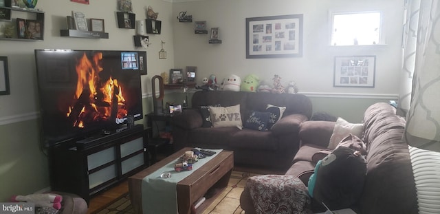 view of tiled living room