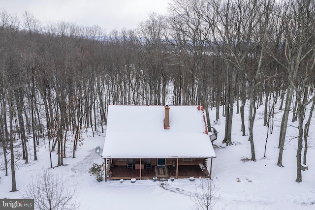 view of snowy aerial view