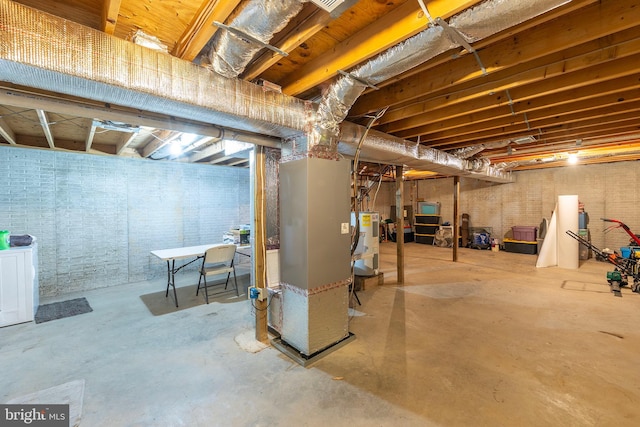 basement with electric water heater