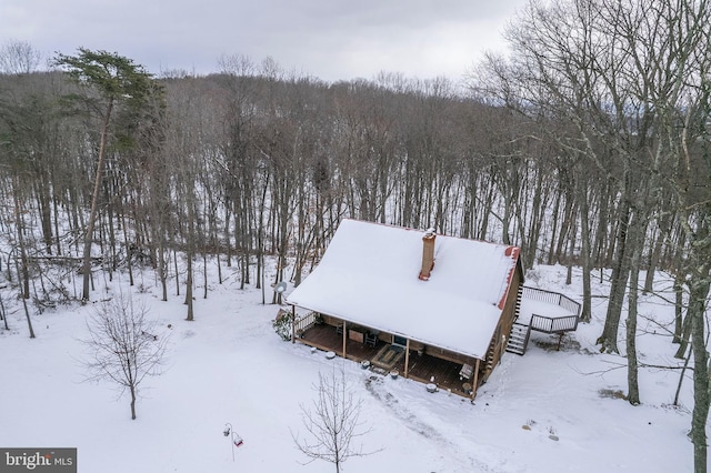 view of snowy aerial view