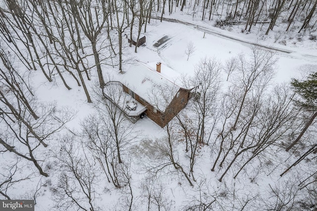 view of snowy aerial view