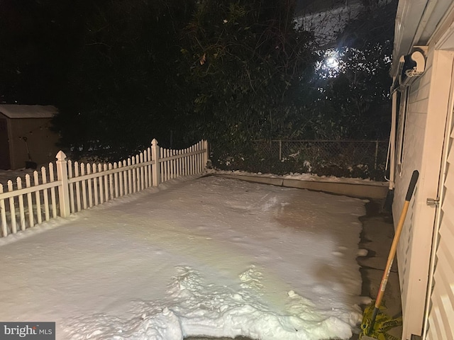 view of patio at twilight