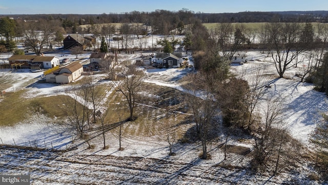 view of snowy aerial view