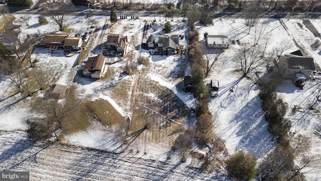 view of snowy aerial view