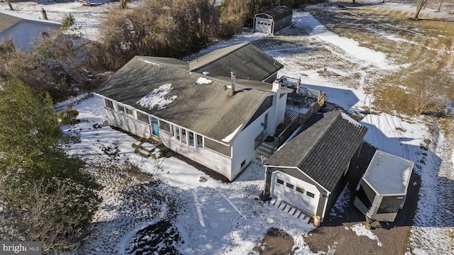 view of snowy aerial view