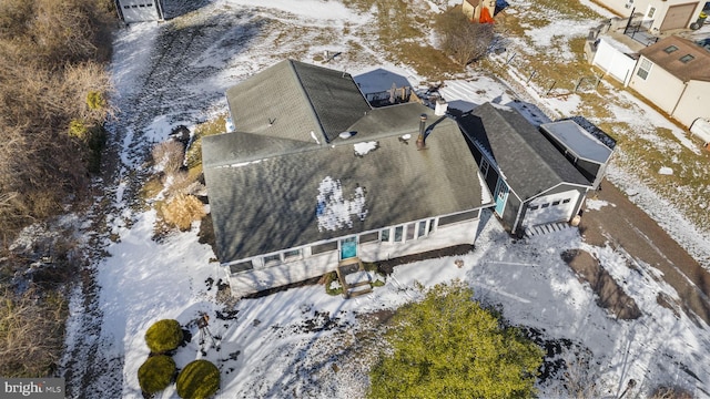 view of snowy aerial view