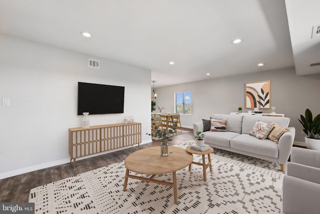 living room featuring hardwood / wood-style floors