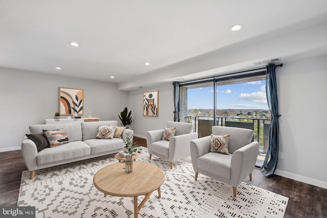 living room featuring hardwood / wood-style floors