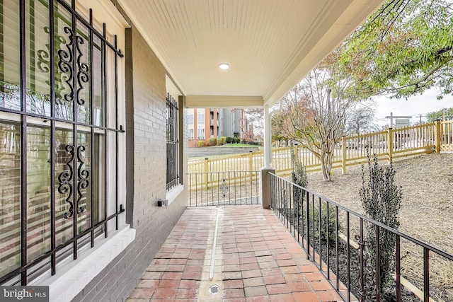 view of patio with a porch