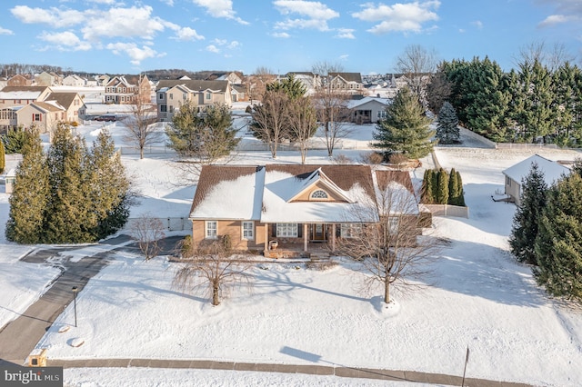 view of snowy aerial view