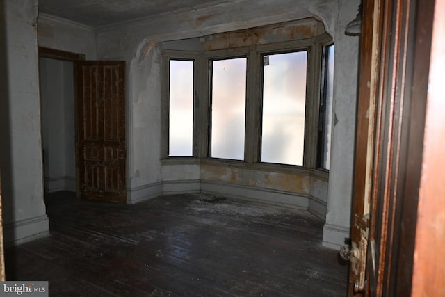 spare room featuring dark hardwood / wood-style floors