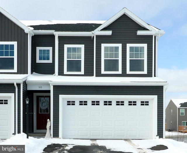 view of front of house with a garage