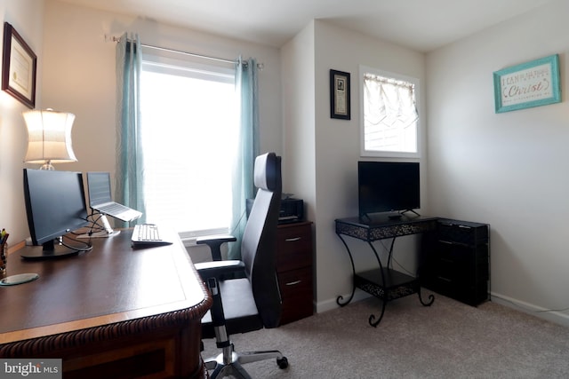 view of carpeted office