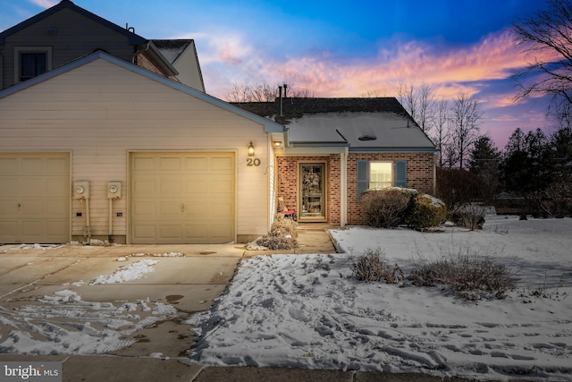 view of front of house with a garage