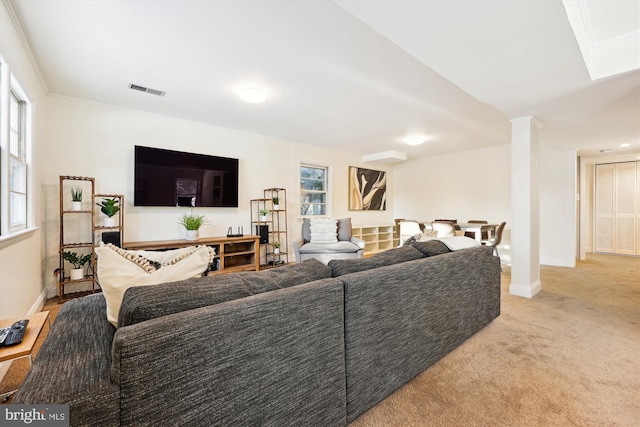 view of carpeted living room