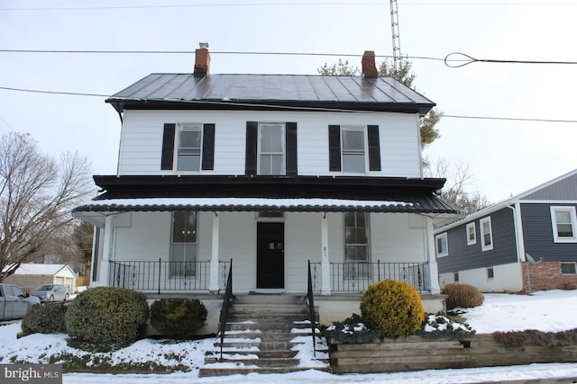 view of front of property with covered porch