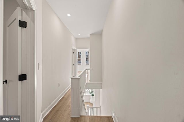 hall featuring light hardwood / wood-style flooring