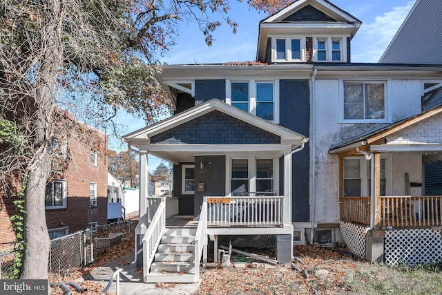 view of front of house featuring covered porch