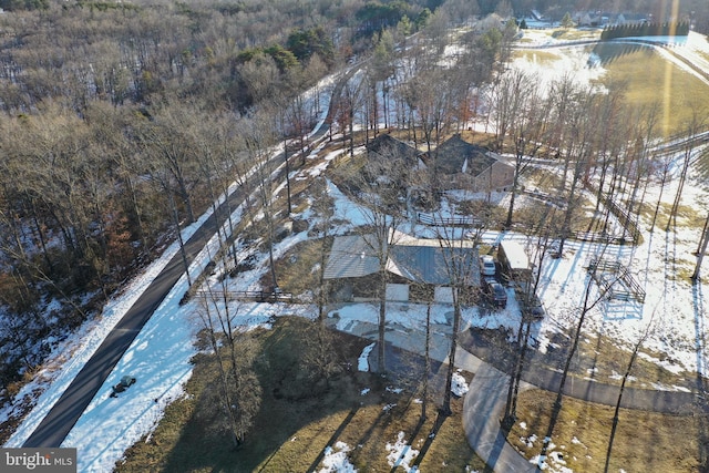 view of snowy aerial view