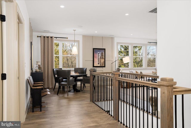 interior space with hardwood / wood-style flooring