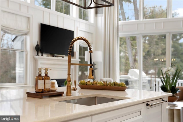 room details with sink and white cabinets