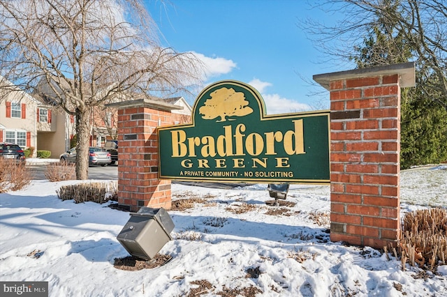 view of community sign