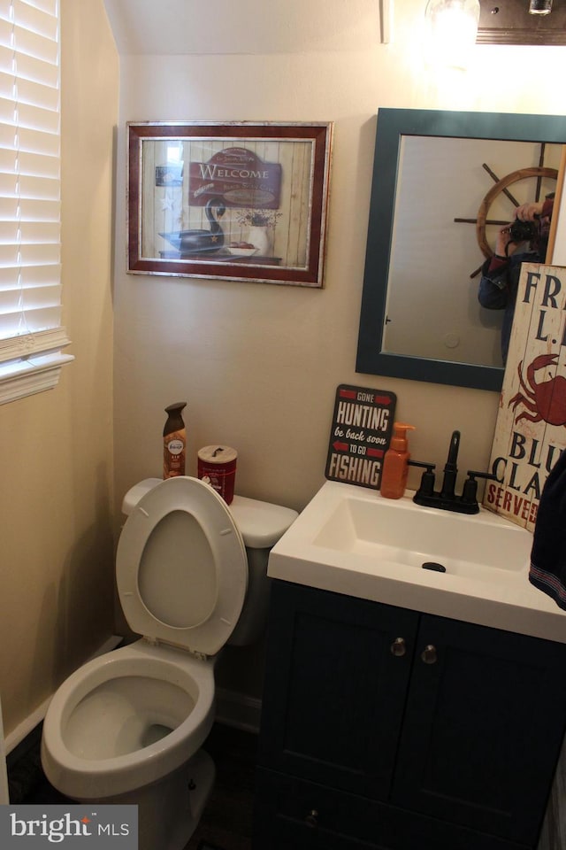 bathroom with vanity and toilet