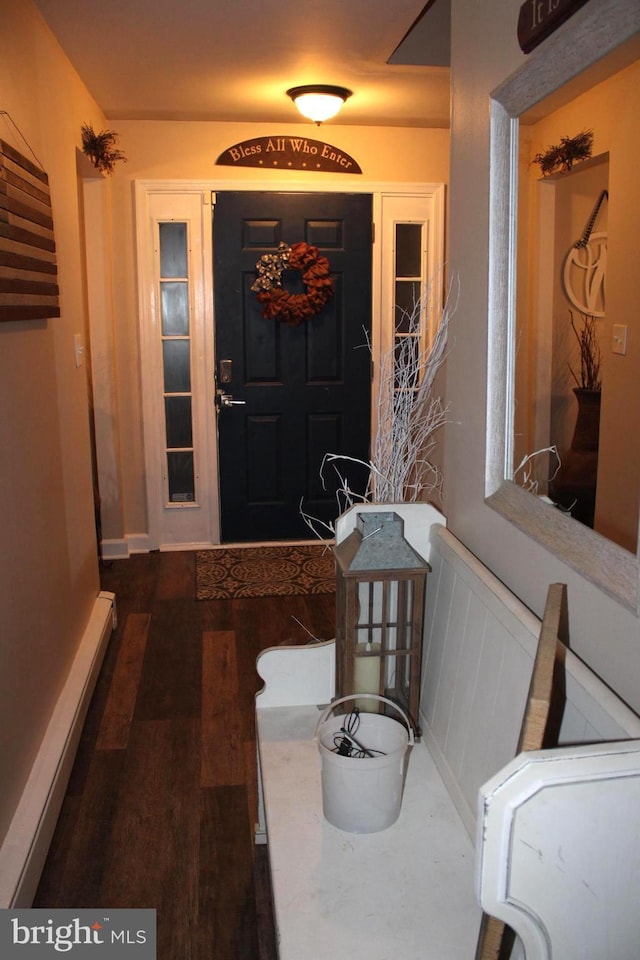 entrance foyer featuring dark hardwood / wood-style floors