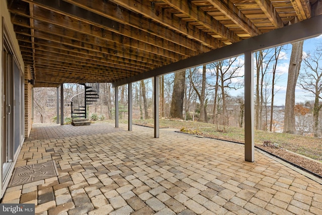 view of patio / terrace with stairs