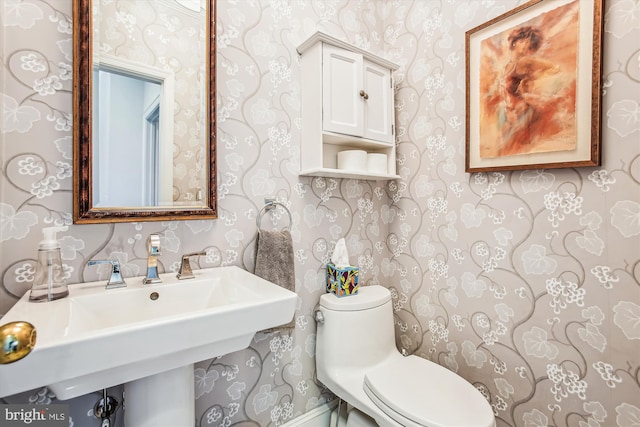 bathroom with sink and toilet