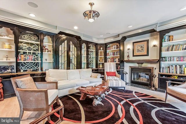 sitting room featuring light wood-type flooring