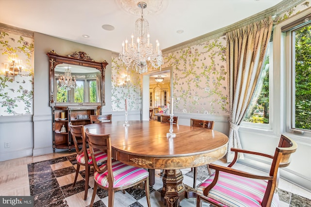 dining space featuring a wealth of natural light