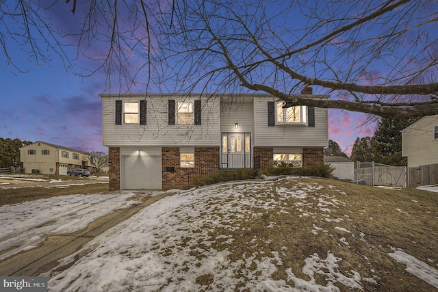 split foyer home with a garage