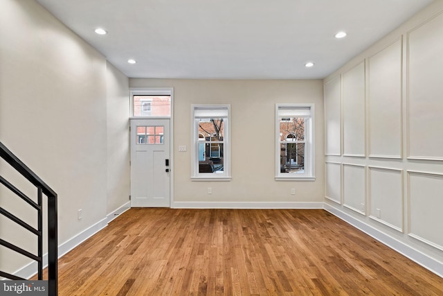 entryway with light wood-type flooring