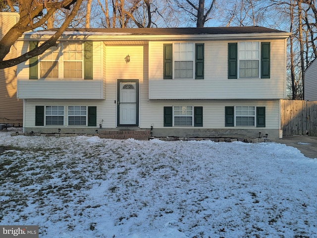 view of split foyer home