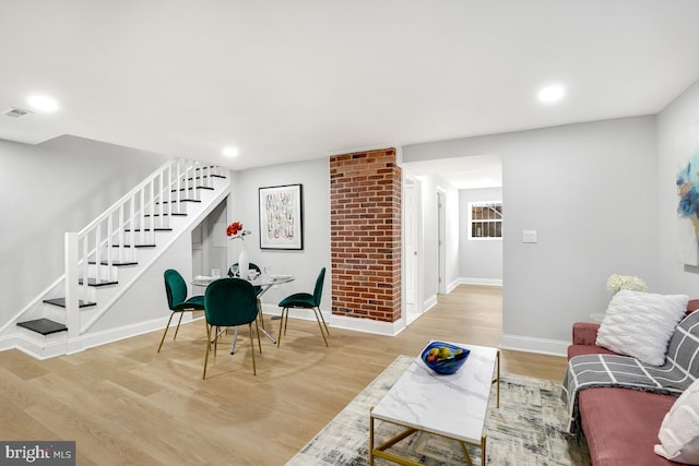 living room featuring hardwood / wood-style flooring