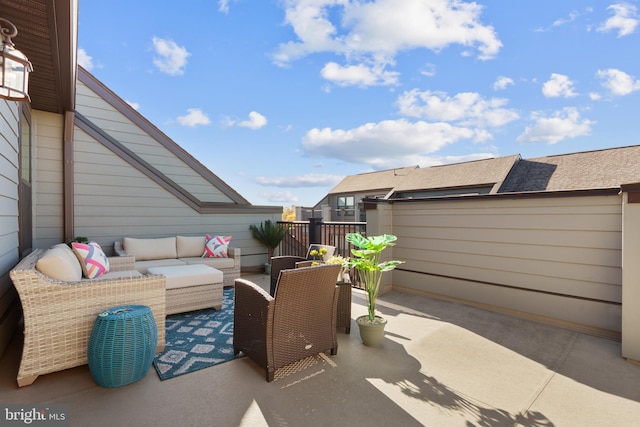 view of patio with an outdoor living space