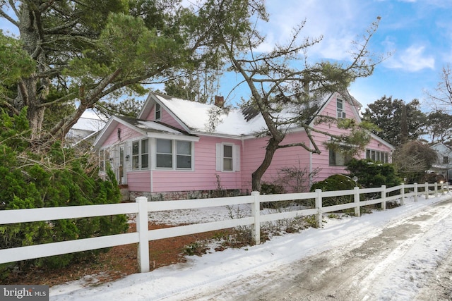 view of snowy exterior