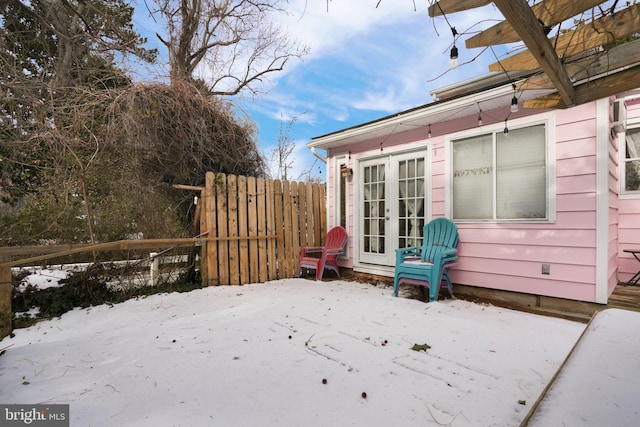 exterior space featuring french doors