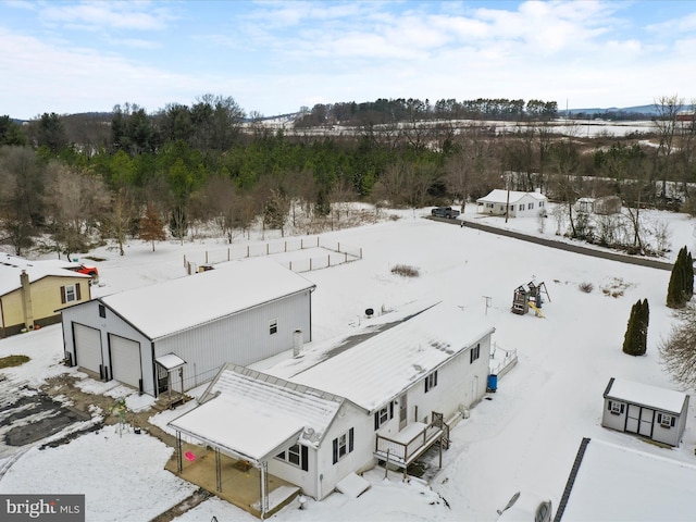 view of snowy aerial view