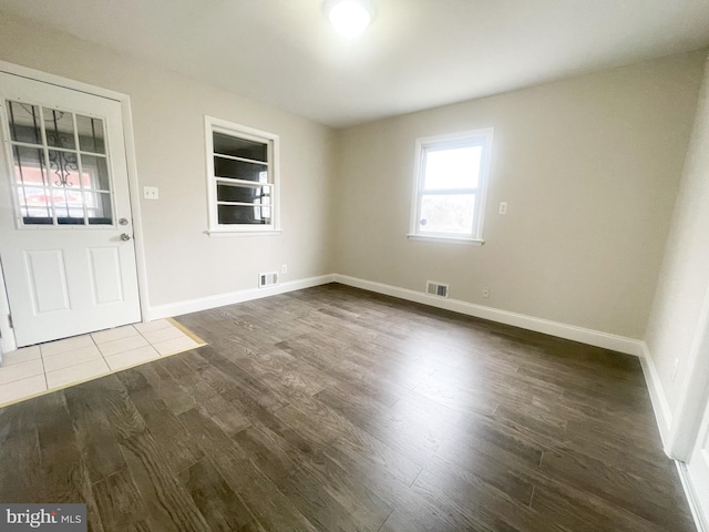 interior space with hardwood / wood-style floors