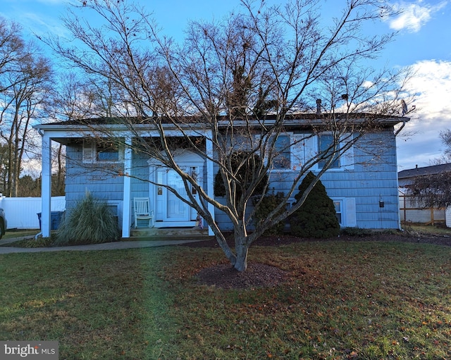 exterior space featuring a yard