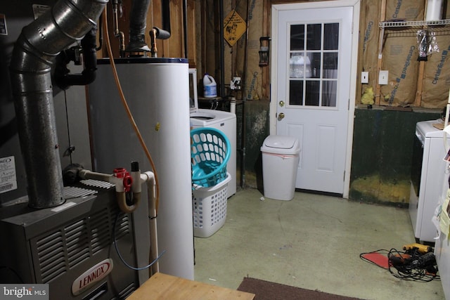 utilities with washer / clothes dryer and gas water heater