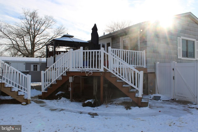 exterior space with a gazebo